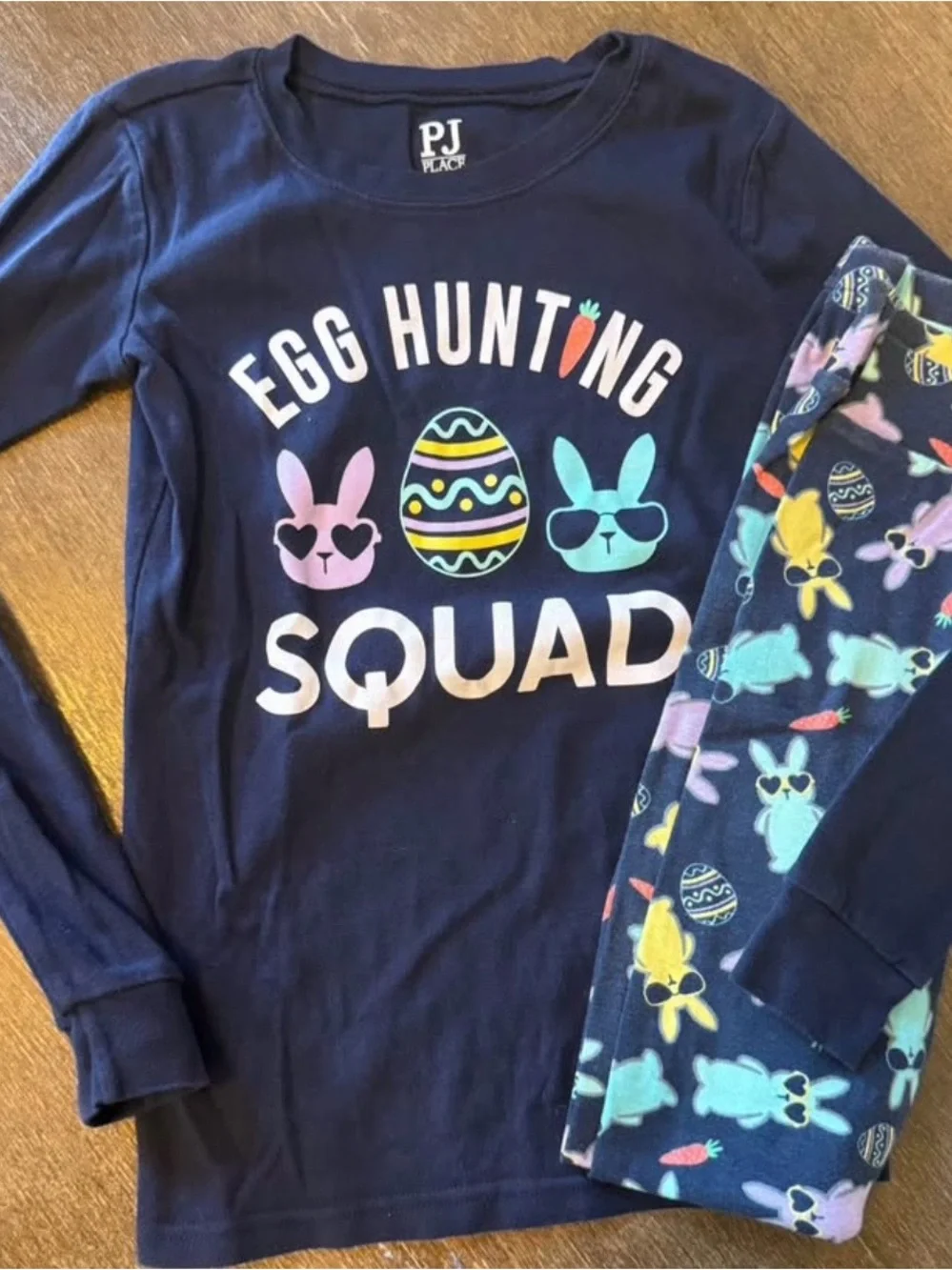 The Children's Place Navy Easter 'Egg Hunting Squad' Pajama Set